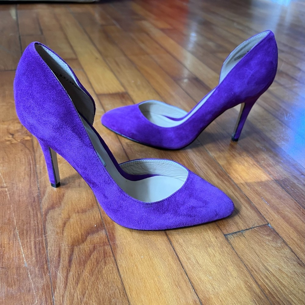 Kristin Cavallari Chinese Laundry purple Suede pumps high heels women's fashion